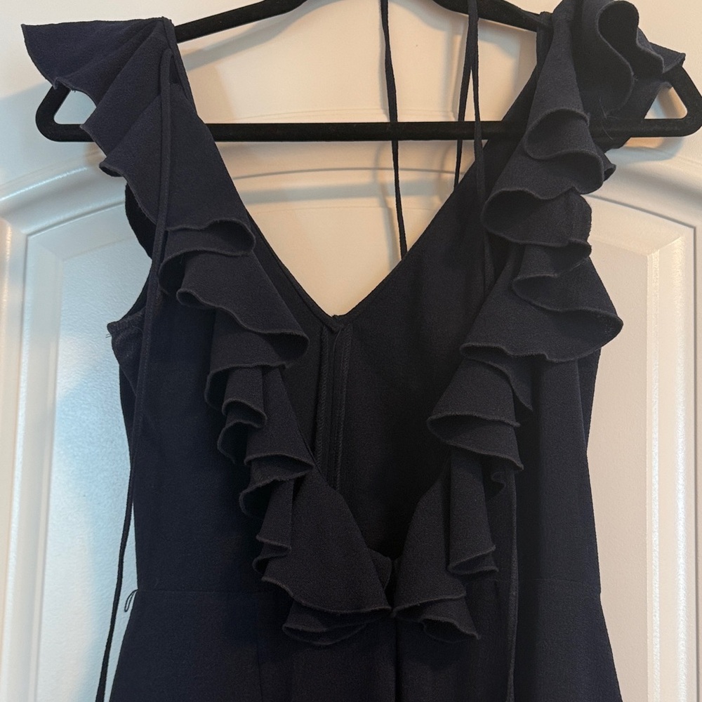 Wayf Black Ruffle Midi Dress - Picture 4 of 4